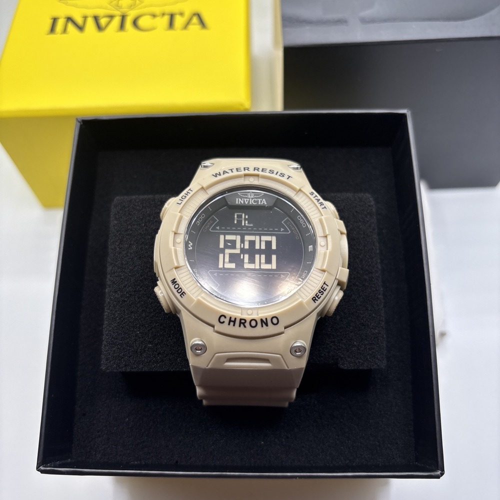 Invicta Racing Burnout Digital Men's Watch - 52mm, Transparent, Tan/ Light Brown